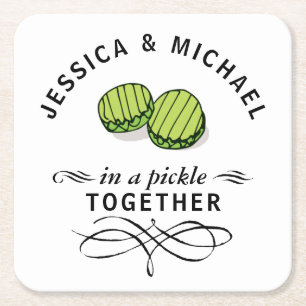 koppels' in een kaartje samen gepersonaliseerd kartonnen onderzetters