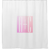 Koppels Initiaal | Subtiele Roze Gradiënt Douchegordijn (Voorkant)