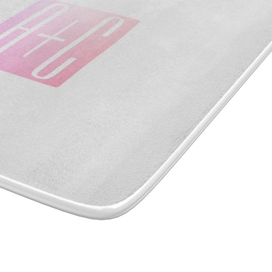 Koppels Initiaal | Subtiele Roze Gradiënt Snijplank (Hoek)