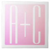 Koppels Initiaal | Subtiele Roze Gradiënt Tegeltje (Voorkant)