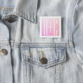 Koppels Initiaal | Subtiele Roze Gradiënt Vierkante Button 5,1 Cm (In situ)