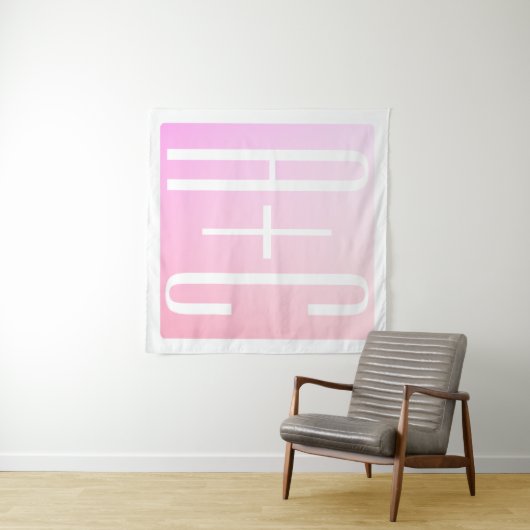 Koppels Initiaal | Subtiele Roze Gradiënt Wandkleed (In Situ (horizontaal))