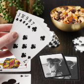 Koppels Initialen Bruiloft Foto Monogram Zwart Pokerkaarten (Insitu)