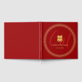 Koppels initialen moderne Chinese trouwrode Gastenboek (Volledig)