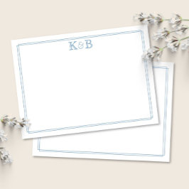 Koppels Initialen Monogram Briefpapier Notitiekaartje