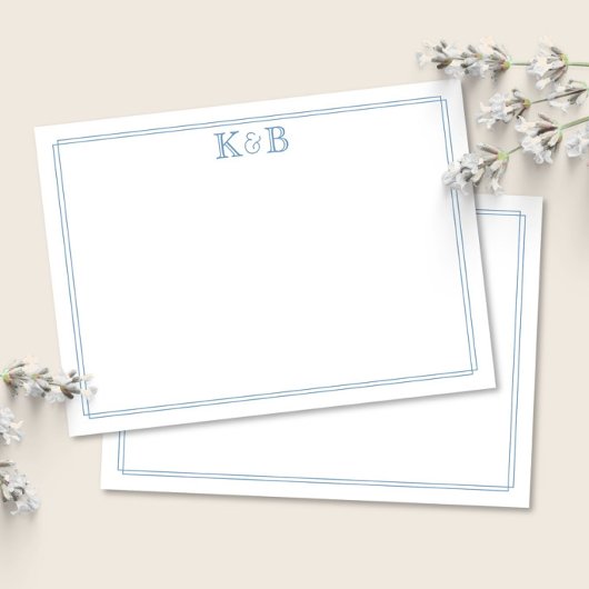 Koppels Initialen Monogram Briefpapier Notitiekaartje