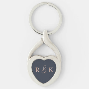 Koppels initialen monogrammed sleutelhanger