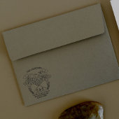 Koppels Initialen retour adres bloemen Rubberstempel