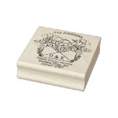 Koppels Initialen retour adres bloemen Rubberstempel (Stempel)