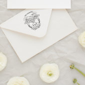 Koppels Initialen retour adres bloemen Zelfinktende Stempel