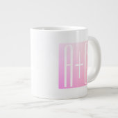 Koppels Initialen | Subtiele Roze Gradiënt Grote Koffiekop (Voorkant rechts)