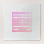 Koppels Initialen | Subtiele Roze Gradiënt Legpuzzel (Horizontaal)