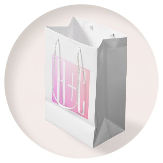 Koppels Initialen | Subtiele Roze Gradiënt Medium Cadeauzakje