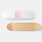 Koppels Initialen | Subtiele Roze Gradiënt Persoonlijk Skateboard (Horizontaal)