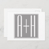 Koppels inspringen of andere tekst | Wit en grijs Briefkaart (Voorkant / Achterkant)