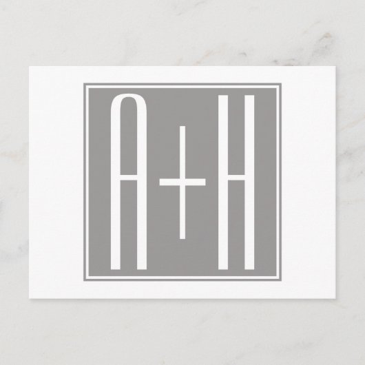 Koppels inspringen of andere tekst | Wit en grijs Briefkaart (Voorkant)