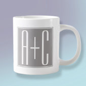 Koppels inspringen of andere tekst | Wit en grijs Grote Koffiekop