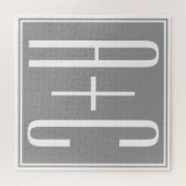 Koppels inspringen of andere tekst | Wit en grijs Legpuzzel (Horizontaal)