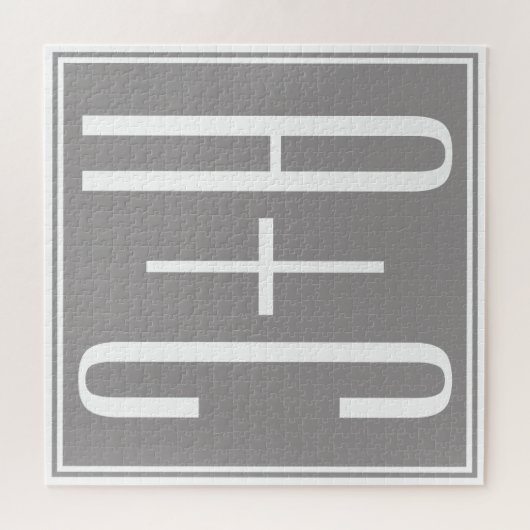 Koppels inspringen of andere tekst | Wit en grijs Legpuzzel (Horizontaal)