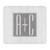 Koppels inspringen of andere tekst | Wit en grijs Snijplank (Voorkant)