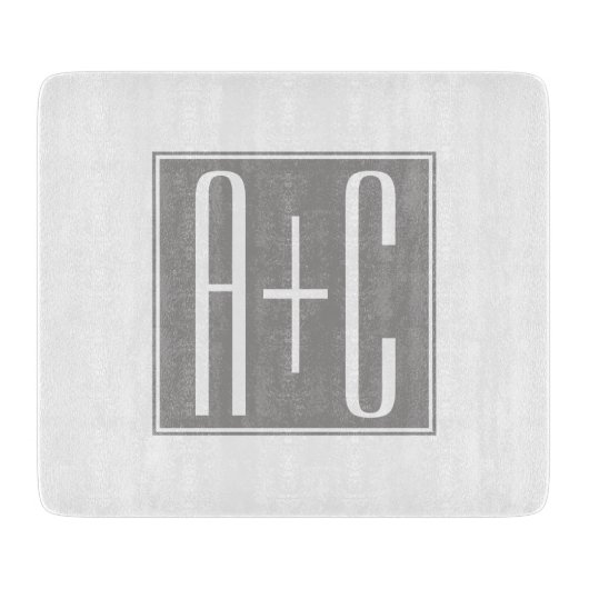 Koppels inspringen of andere tekst | Wit en grijs Snijplank (Voorkant)