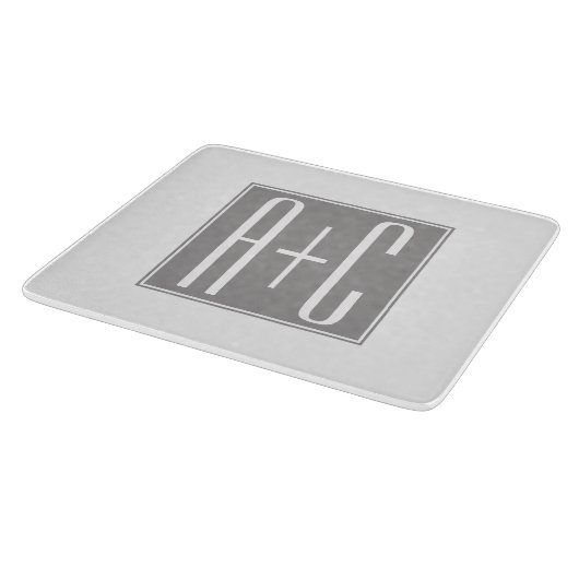 Koppels inspringen of andere tekst | Wit en grijs Snijplank (Hoek)