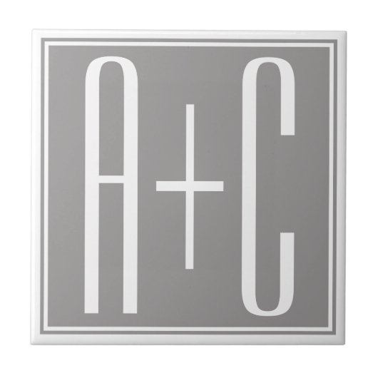 Koppels inspringen of andere tekst | Wit en grijs Tegeltje (Voorkant)