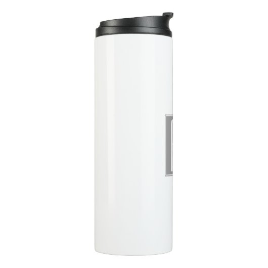 Koppels inspringen of andere tekst | Wit en grijs Thermosbeker (Gedraaid links)