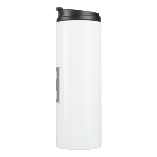 Koppels inspringen of andere tekst | Wit en grijs Thermosbeker (Geroteerd rechts)