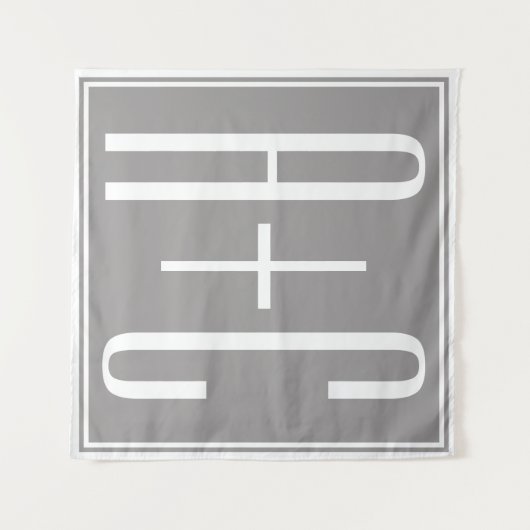 Koppels inspringen of andere tekst | Wit en grijs Wandkleed (Voorkant (horizontaal))