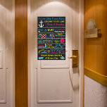 Koppels Jubileum of Honeymoon cruise om een lijst  Magnetisch Uitwisbaar Vel<br><div class="desc">Decoreer uw deur van het cabineschip met deze leuke stateroom deurmerker. Aangepaste cruise magnet met een emmer lijst van dingen die je moet doen op je cruise. Personaliseer je naam met je schip, de naam van een paar, de datum, het soort reisroute, en als het je huwelijksreis of verjaardag is....</div>