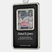 Koppels Keepsake aangepaste foto Verzilverd Omlijst Ornament (Links)