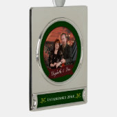 Koppels Keepsake Verzilverd Banner Ornament (Rechts)