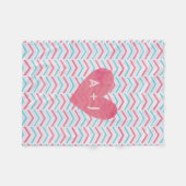 Koppels Kersen en blauw Vervaagd Chevron Patroon Fleece Deken (Voorkant (Horizontaal))