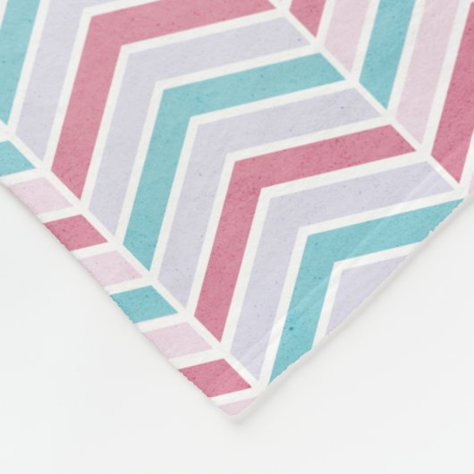 Koppels Kersen en blauw Vervaagd Chevron Patroon Fleece Deken (Hoek)