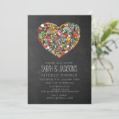 Koppels Keuken Douche Rustieke Krijtbord Party Kaart (Staand voorkant)