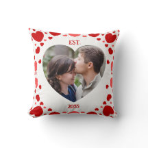 Koppels Liefde Aandenken Hart Foto Kussen Deken Ku
