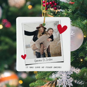 Koppels Liefde bij First Swipe’ online dating Keramisch Ornament