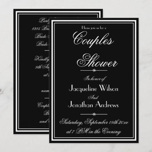 Koppels met legante persoonlijke naam RSVP-kool Kaart (Voorkant / Achterkant)