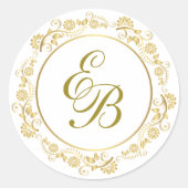 Koppels Monogram Gouden Bruiloft Sticker (Voorkant)