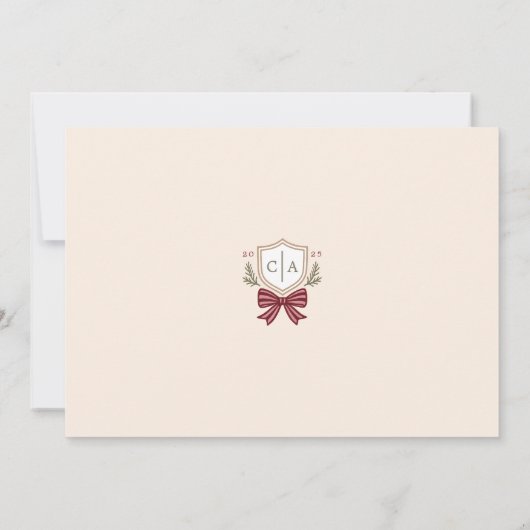 Koppels Monogram Initialen Boog Foto Kerst Kaart (Achterkant)