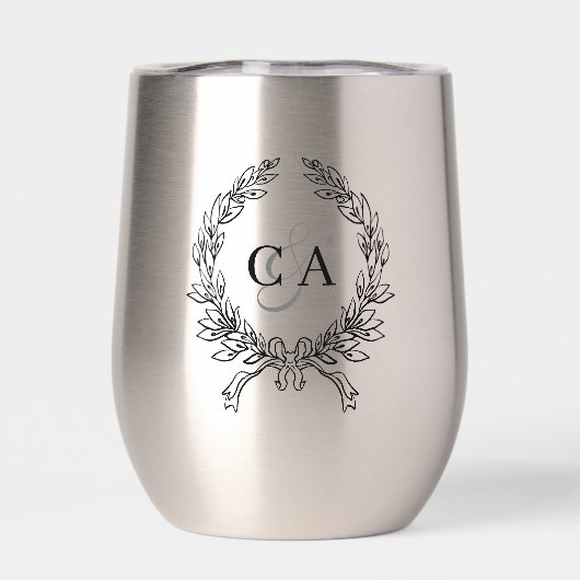 Koppels monogram initialen krans (Achterkant)