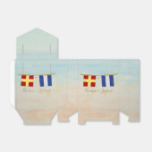 Koppels Monogram Maritime Signal Flags Waterverf Bedankdoosjes (Uitgevouwen)