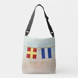 Koppels Monogram Maritime Signal Flags Waterverf Crossbody Tas