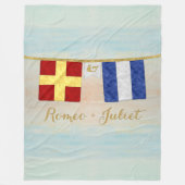 Koppels Monogram Maritime Signal Flags Waterverf Fleece Deken (Voorkant)