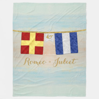 Koppels Monogram Maritime Signal Flags Waterverf Fleece Deken