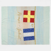 Koppels Monogram Maritime Signal Flags Waterverf Fleece Deken (Voorkant (Horizontaal))