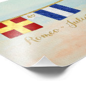 Koppels Monogram Maritime Signal Flags Waterverf Foto Afdruk (Hoek)