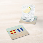 Koppels Monogram Maritime Signal Flags Waterverf Kartonnen Onderzetters (Insitu)