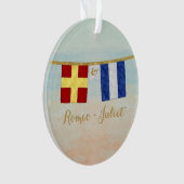 Koppels Monogram Maritime Signal Flags Waterverf Ornament (voorkant)